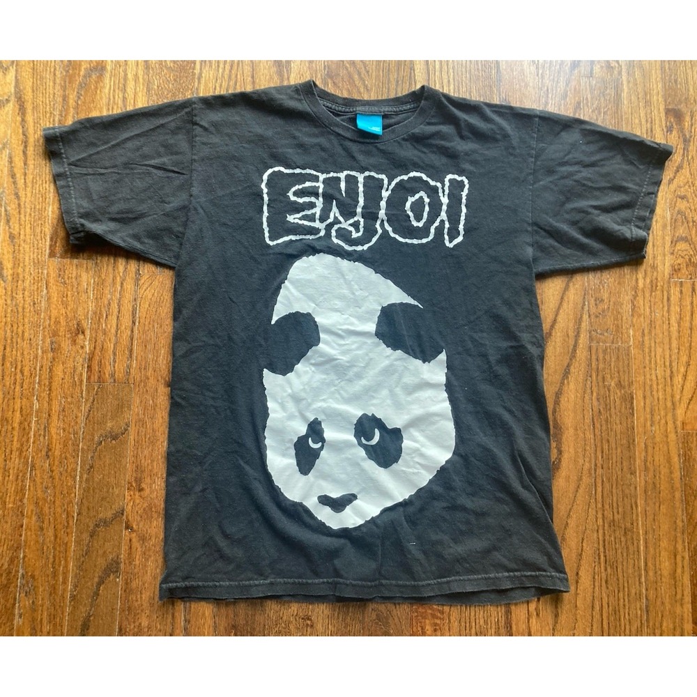 Vintage Y2K Enjoi Skate T Shirt Size Medium Panda Big Logo Skateboard Black